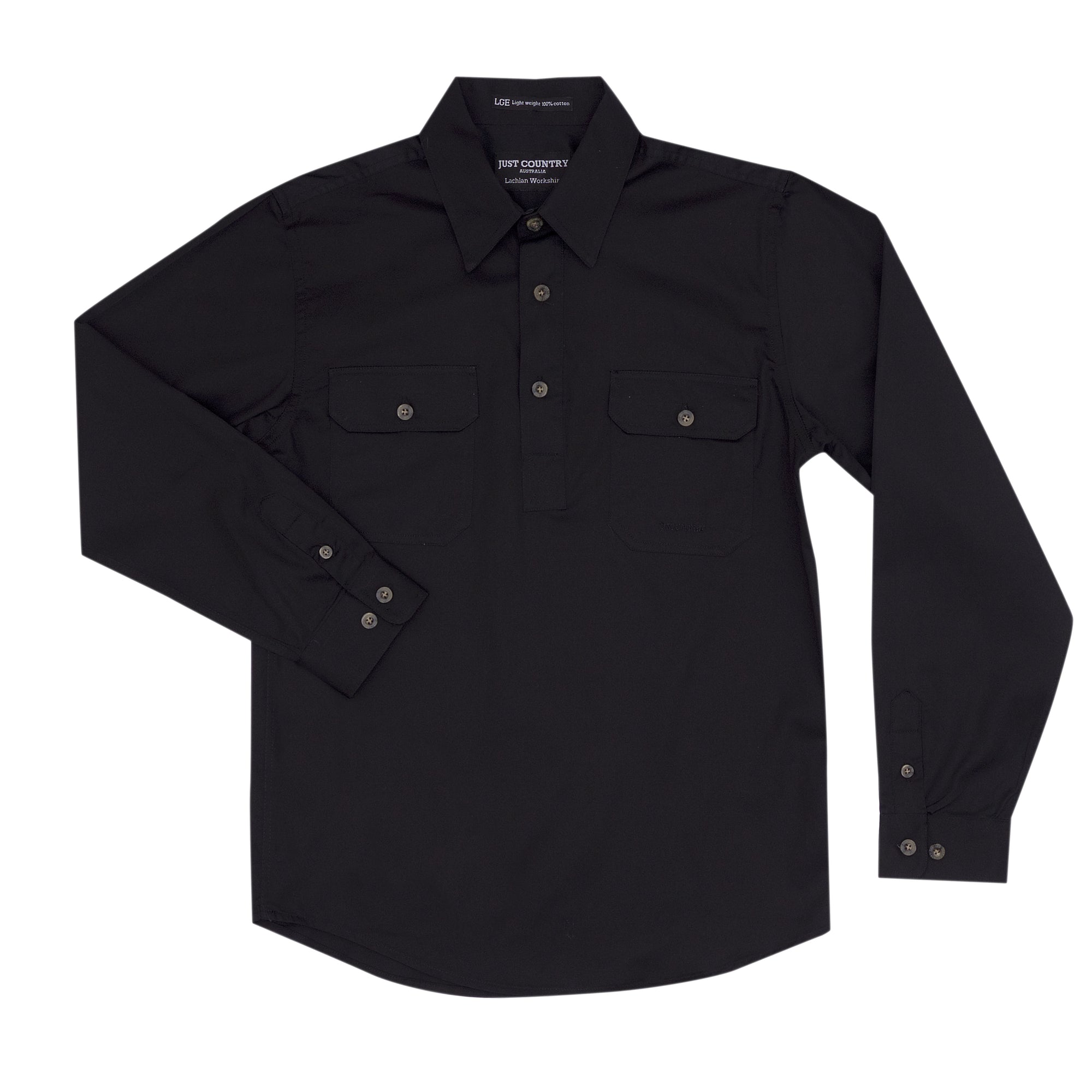 Just Country Workshirt Boys Lachlan Black