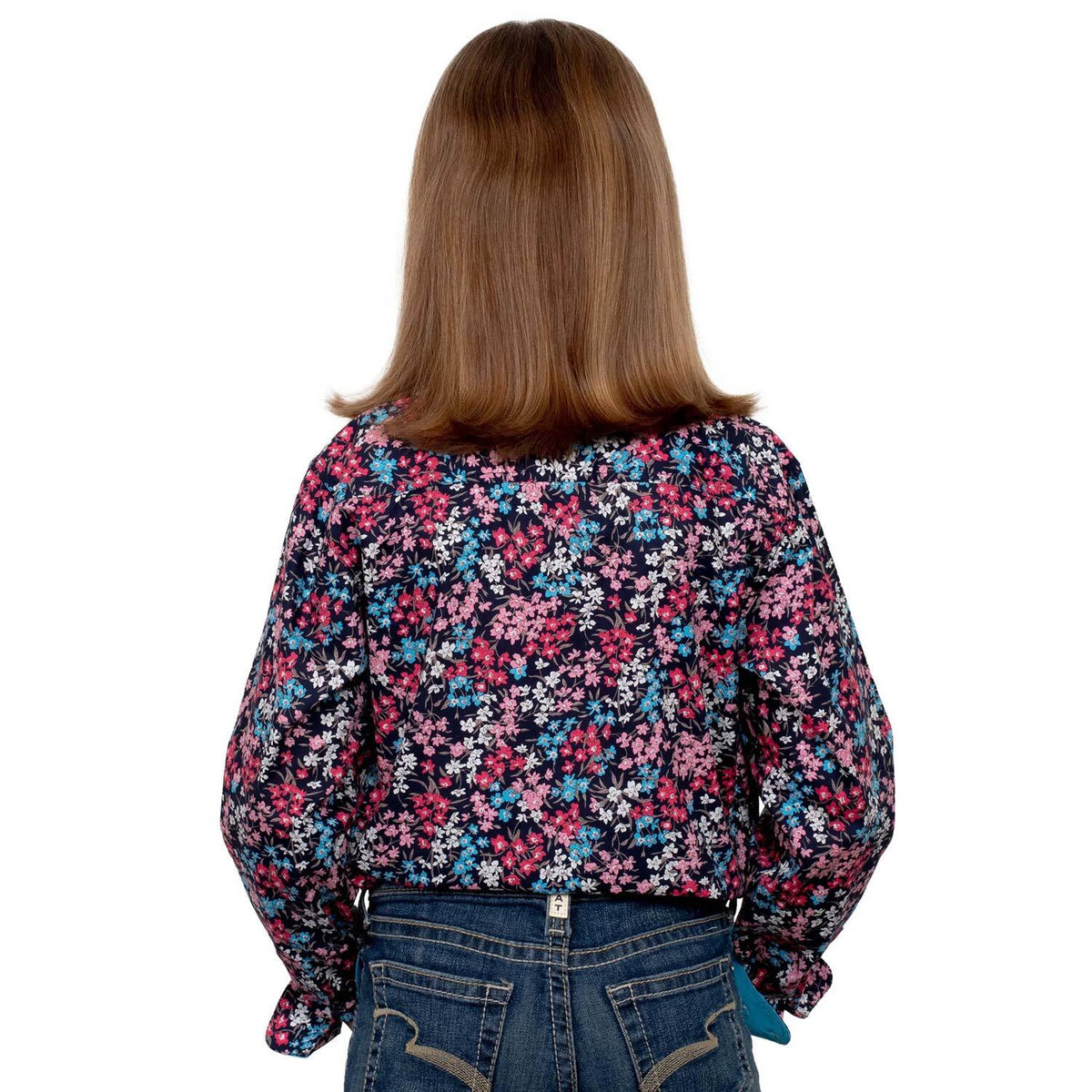 Just Country Girls Harper Half Button Print Workshirt - Navy Floral