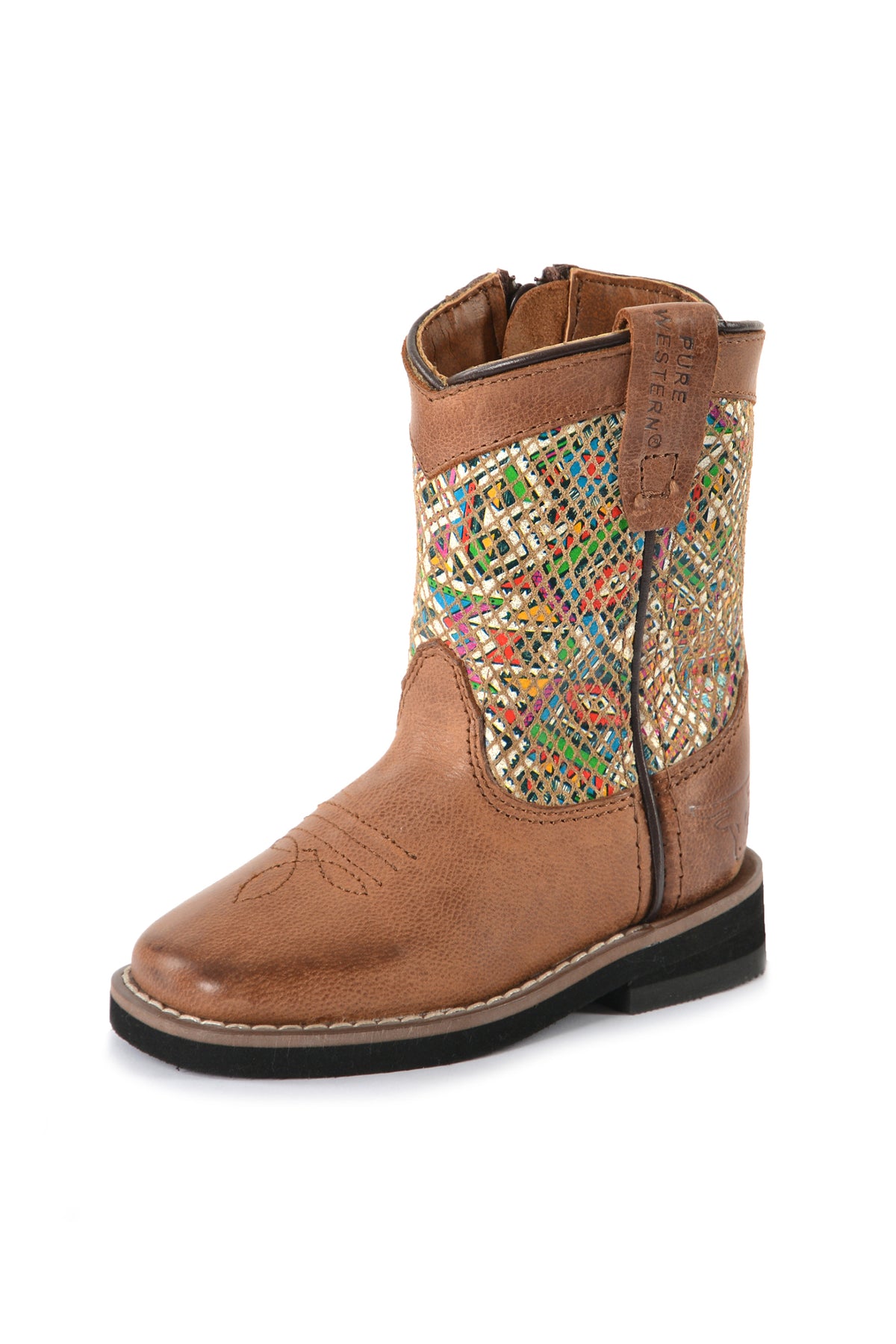 Pure Western Toddlers Dusty Boot - Brown/Multi