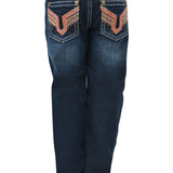 Pure Western Girls Aztec Boot Cut Jean - Darkest Night