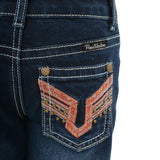 Pure Western Girls Aztec Boot Cut Jean - Darkest Night