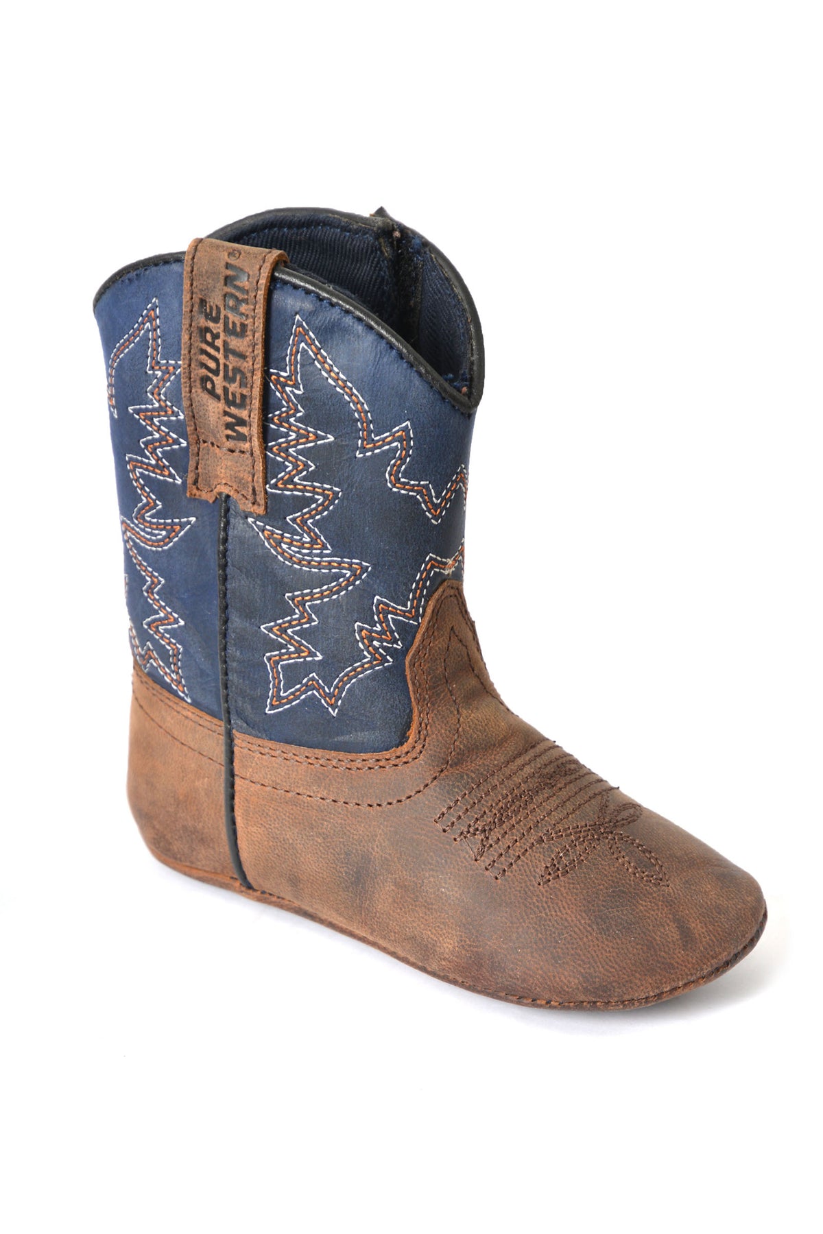 Pure Western Infant Nash Boot - Dark Brown/Navy