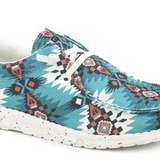 Roper Womens Hang Loose - Turquoise Aztec Canvas