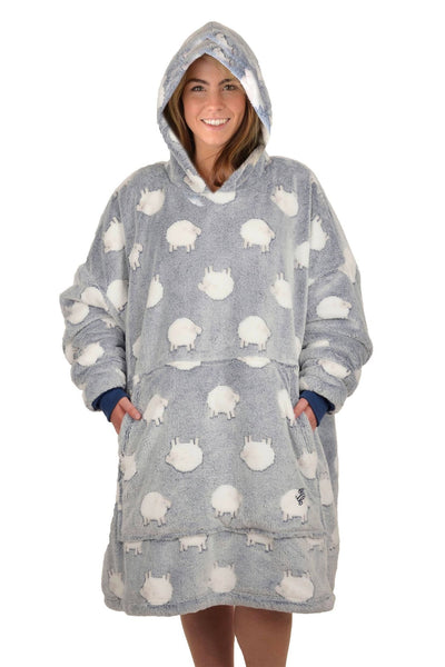 Thomas Cook Adults Sheep Snuggle Hoodie Grey/Blue