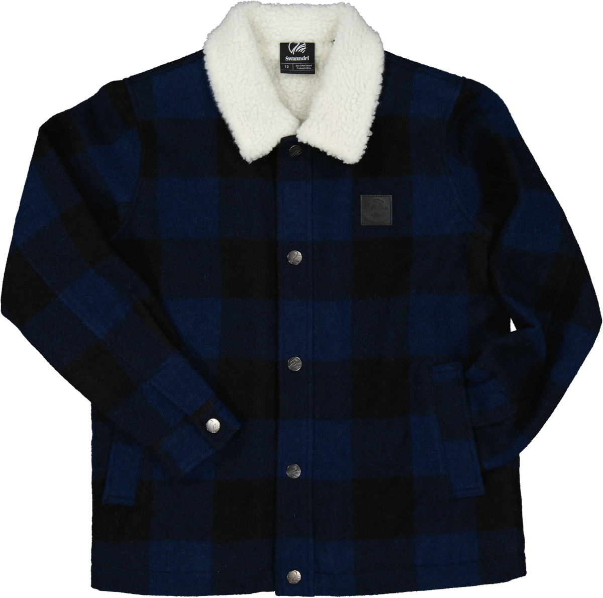 Swanndri Kids Long point Sherpa Lined Jacket - Pacific Check