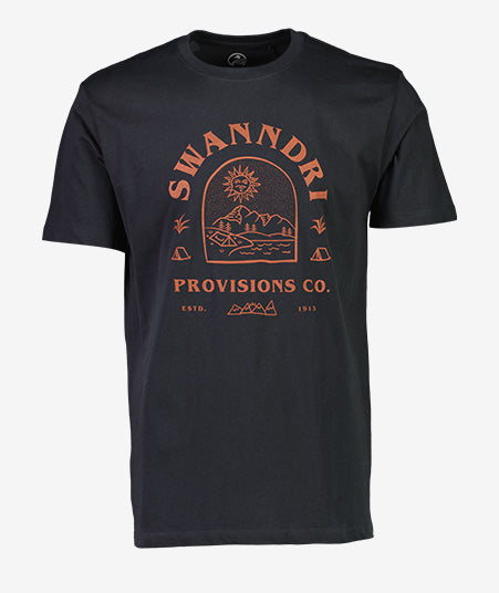 Swanndri Mens Trail T shirt - Washed Black/Terracotta