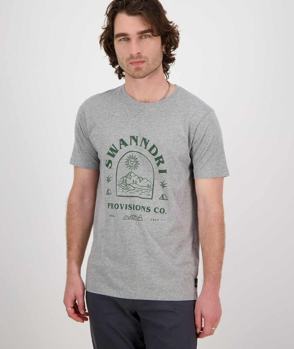 Swanndri Mens Trail T shirt - Grey Marle/Forest