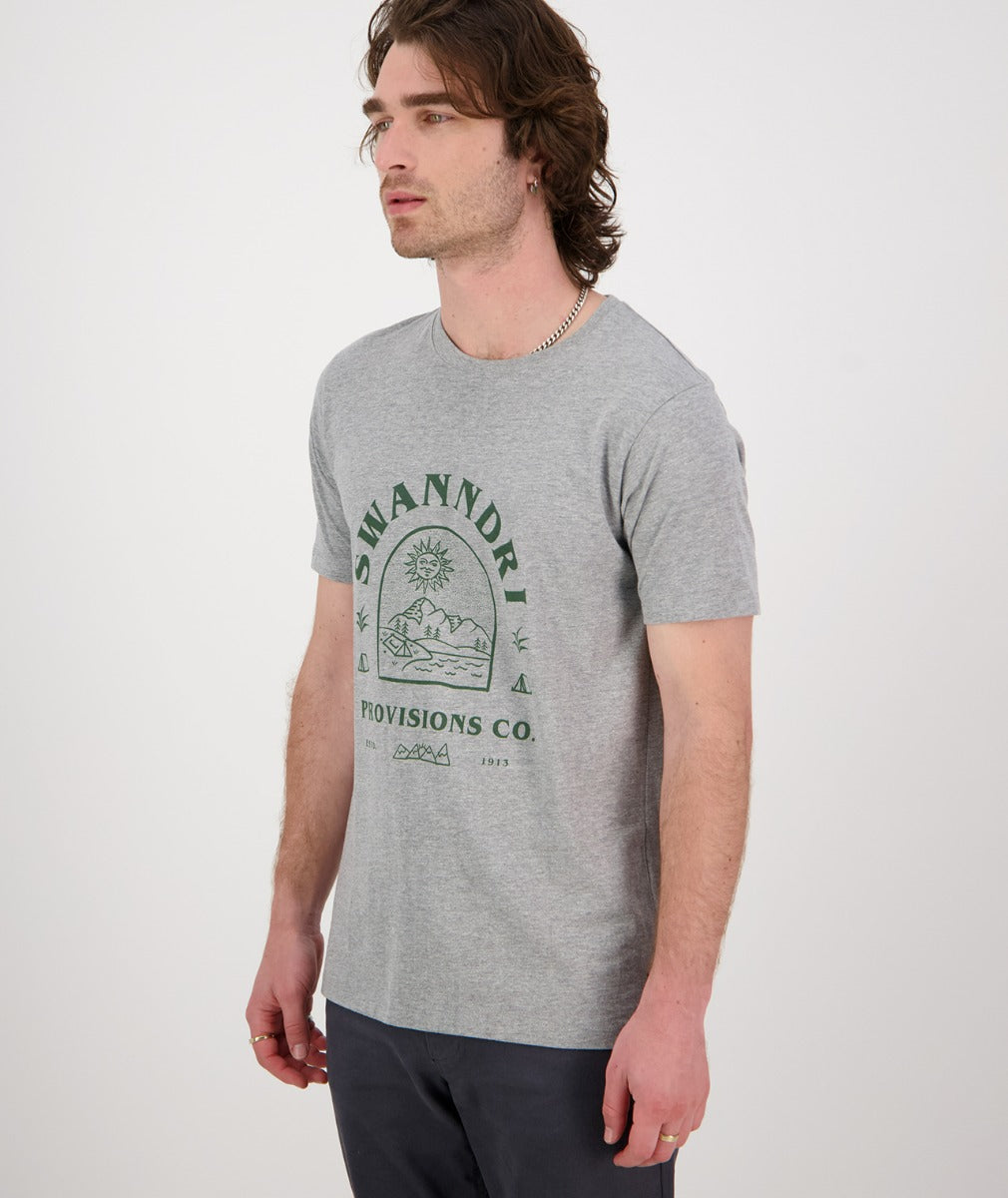Swanndri Mens Trail T shirt - Grey Marle/Forest