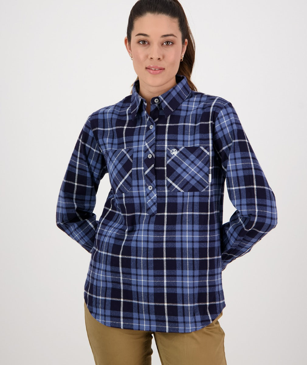 Swanndri Womens Barn Shirt - Navy/Blue