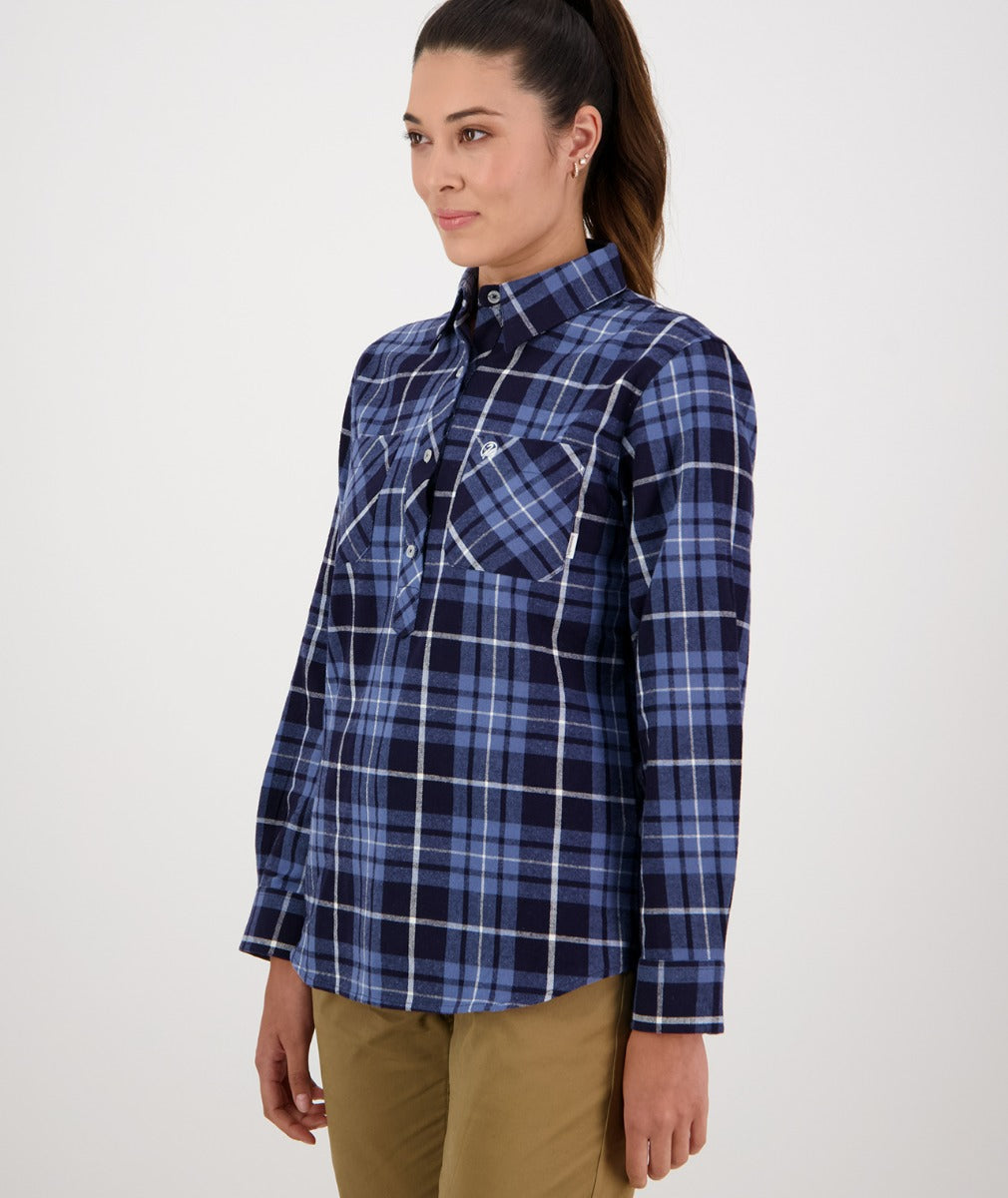 Swanndri Womens Barn Shirt - Navy/Blue