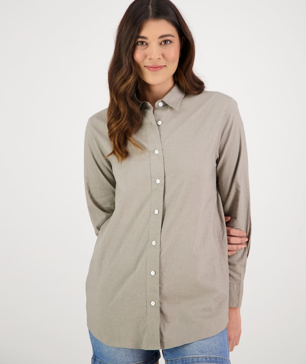 Swanndri Womens Catalina Boyfriend Shirt - Taupe