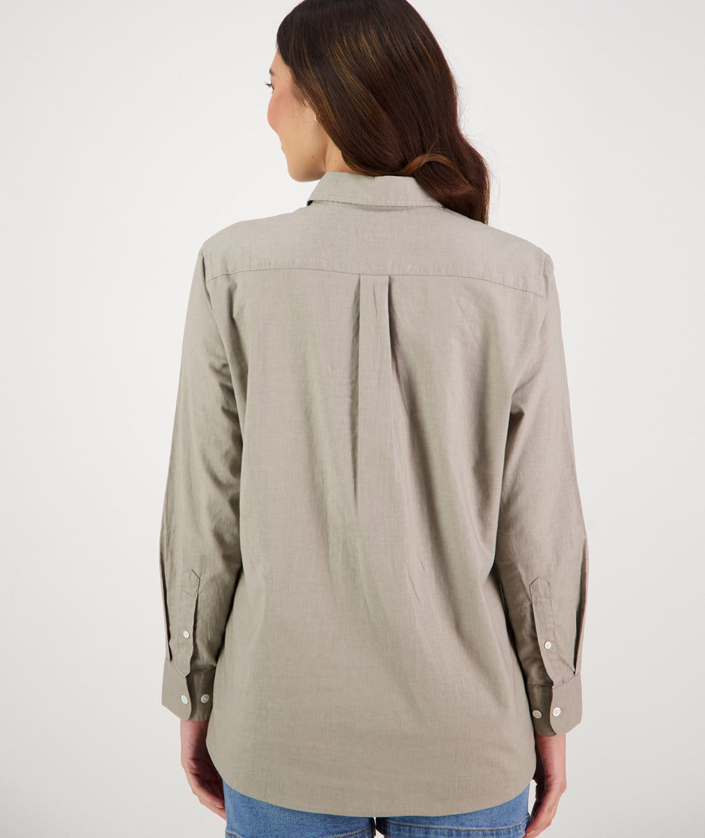 Swanndri Womens Catalina Boyfriend Shirt - Taupe