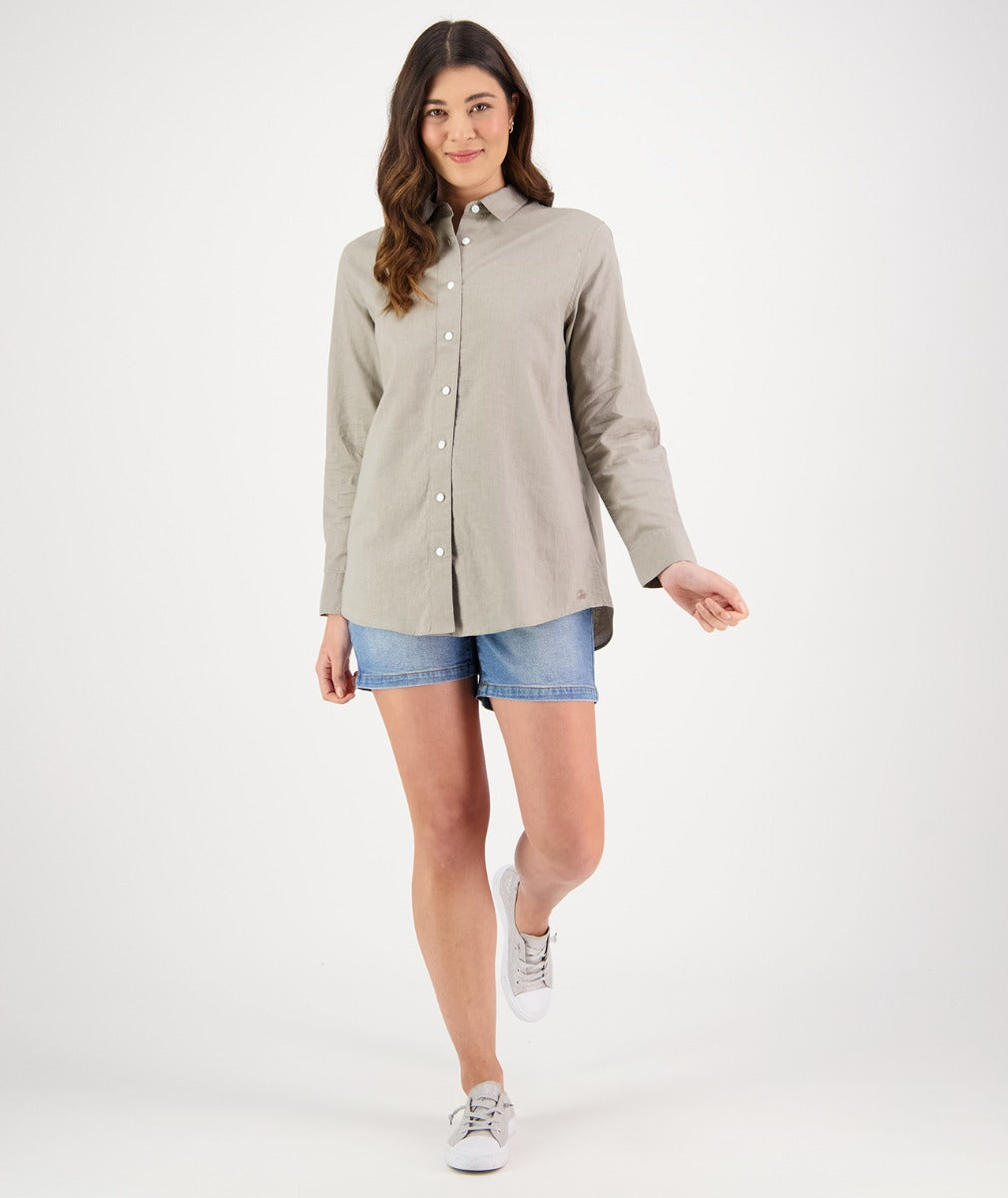 Swanndri Womens Catalina Boyfriend Shirt - Taupe