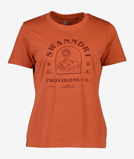 Swanndri Womens Trail T shirt - Terracotta/Burgundy
