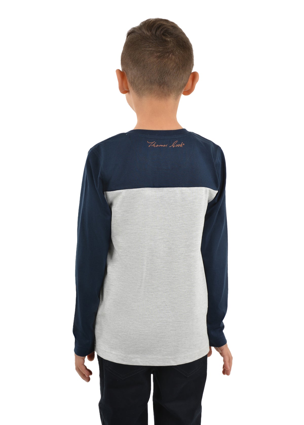 Thomas Cook Boys High In The Sky Henley Tee - Navy/White Marle