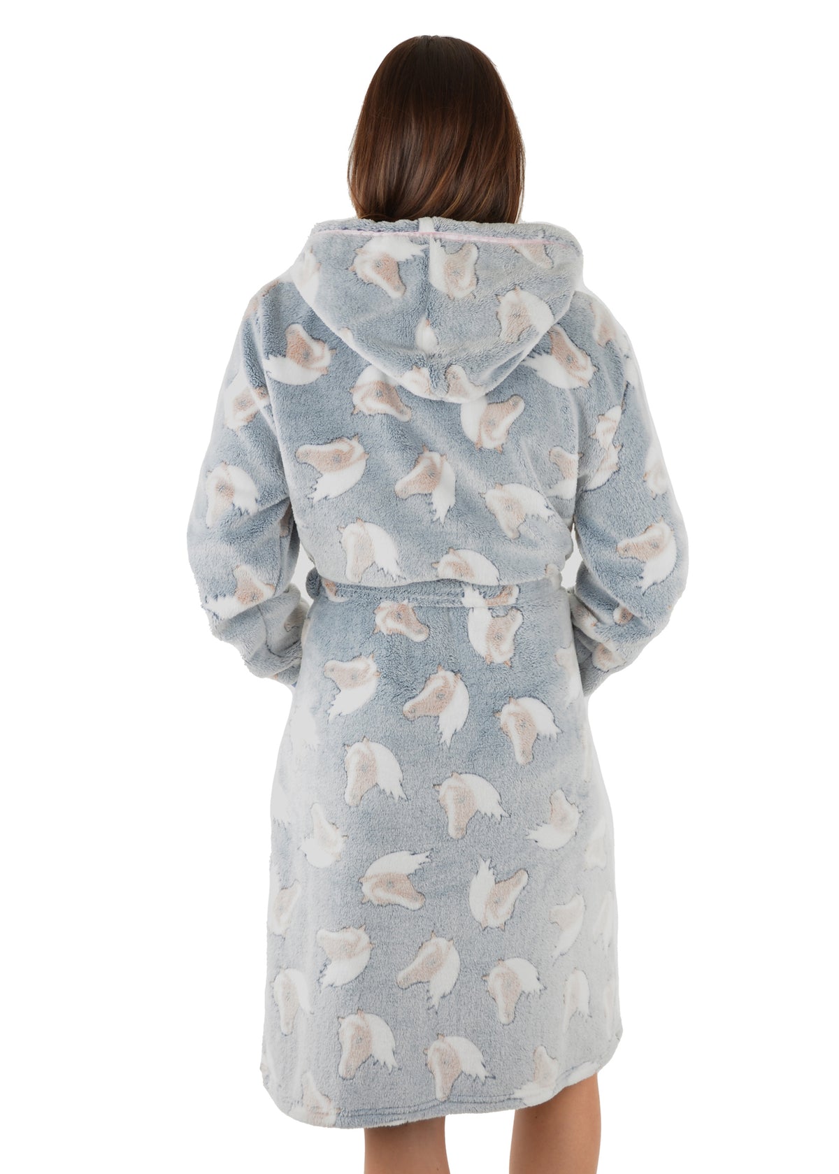 Thomas Cook Womens Live to Ride Dressing Gown - Grey/Blue