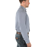 Wrangler Mens Porter Print Shirt - Navy/White