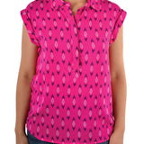 Wrangler Womens Cybill Print Sleevless Shirt - Pink